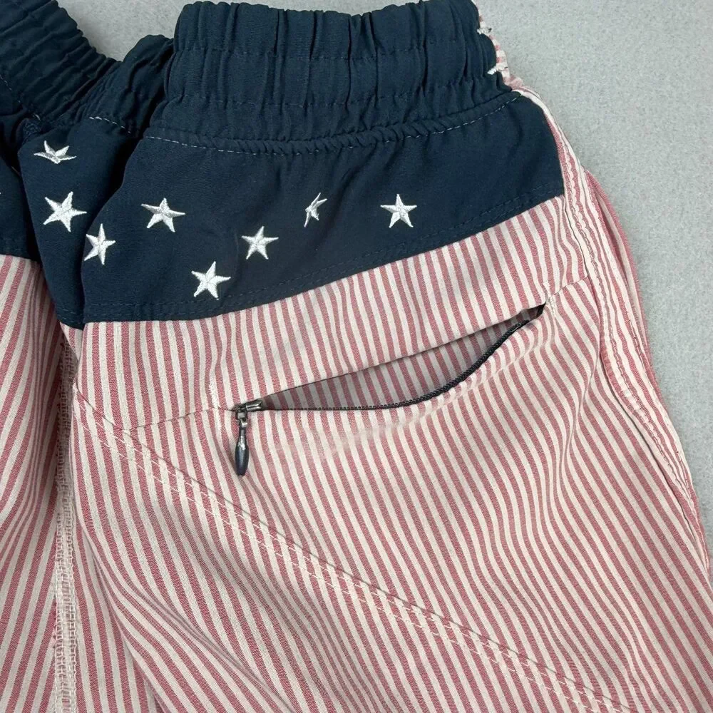 BirdDogs Sargeant Tuddy Shorts Mens Small USA American Flag Lined Stretch